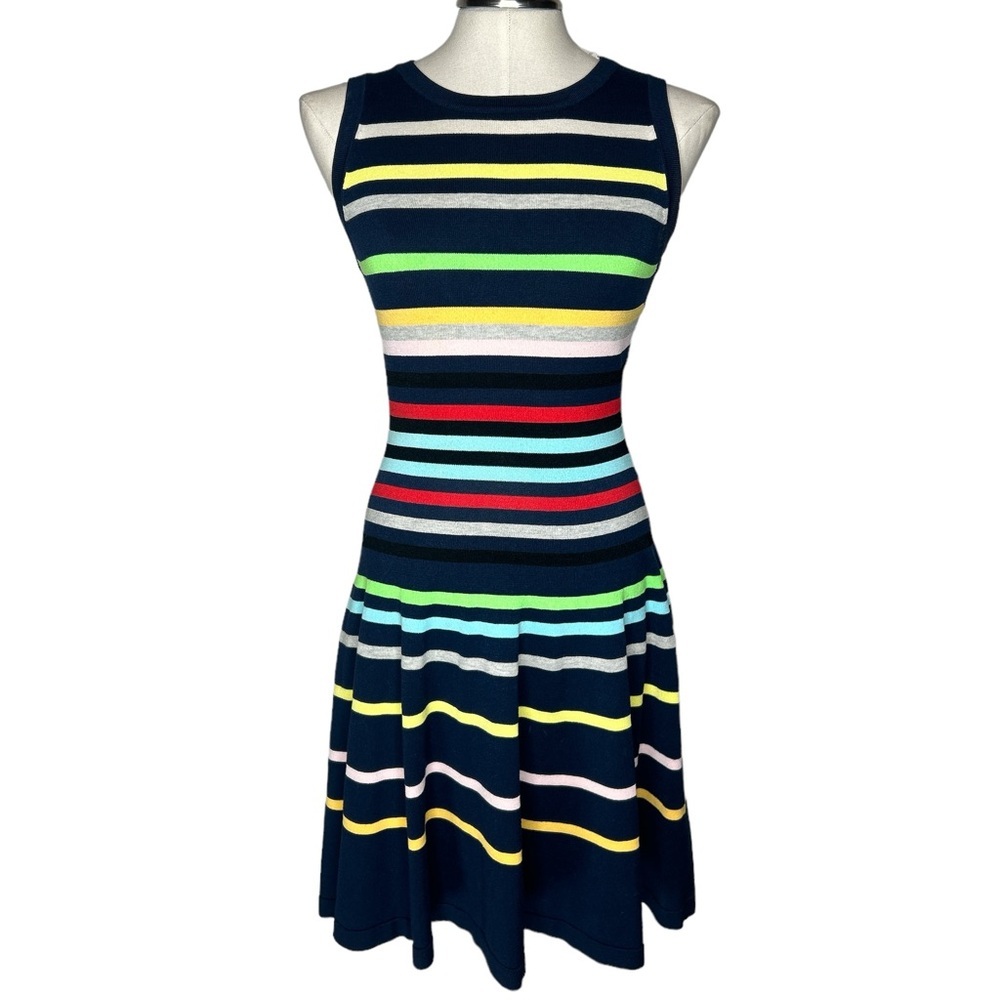 Milly Striped Fit and Flare Sleeveless Knit Dress Size P (0-2)
